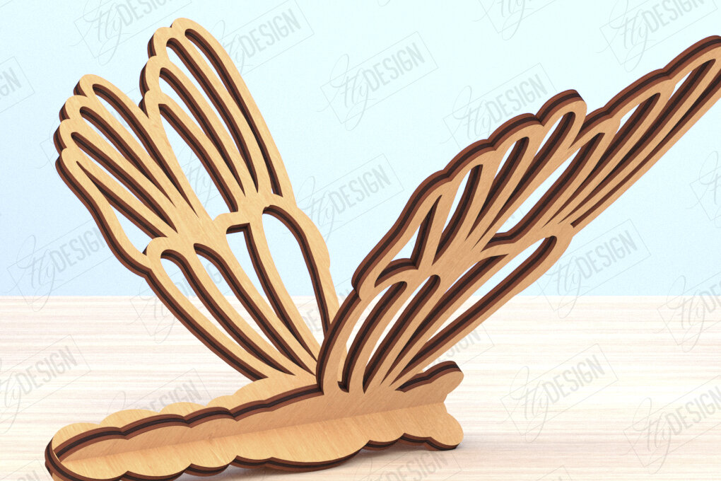 Intra απο ξύλο plywood 3mm-4mm πάχος 3D Dragonfly | Summer Design | CNC Δίασταση 30x20 cm INTRAFABR-119484111