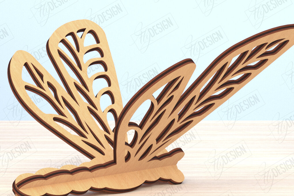 Intra απο ξύλο plywood 3mm-4mm πάχος 3D Dragonfly | Summer Design | CNC Δίασταση 30x20 cm INTRAFABR-119484114