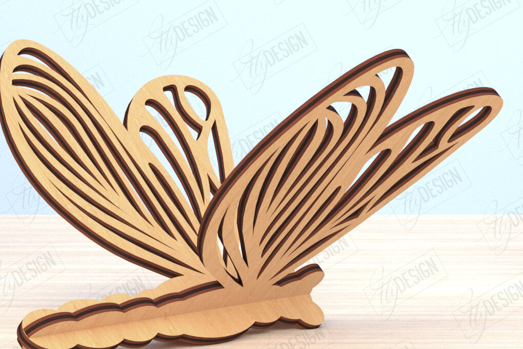 Intra απο ξύλο plywood 3mm-4mm πάχος 3D Dragonfly | Summer Design | CNC Δίασταση 30x20 cm INTRAFABR-119484117