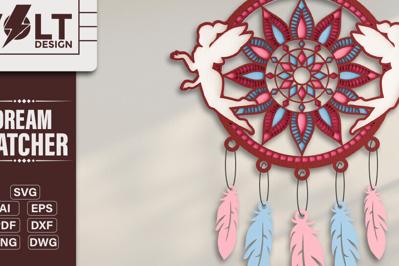 Intra απο ξύλο plywood 3mm-4mm πάχος 3D Dream Catchers Layered BNDLE Δίασταση 20x30 cm INTRAFABR-101690346