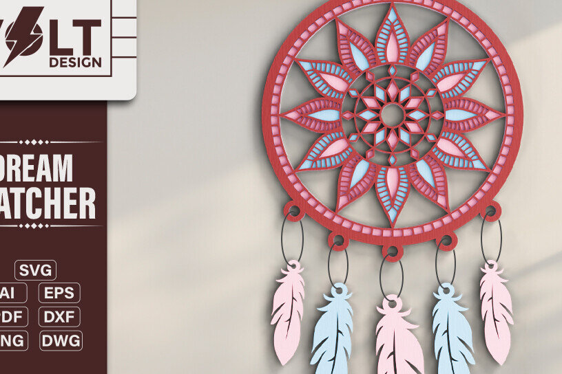 Intra απο ξύλο plywood 3mm-4mm πάχος 3d Dream Catchers Layered Cut File Δίασταση 20x30 cm INTRAFABR-101425529