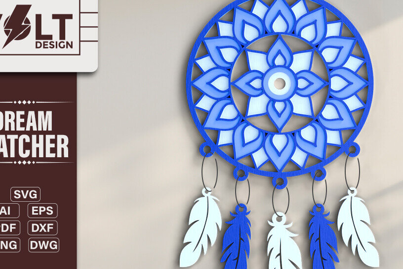 Intra απο ξύλο plywood 3mm-4mm πάχος 3d Dream Catchers Layered Cut File Δίασταση 20x30 cm INTRAFABR-101452152