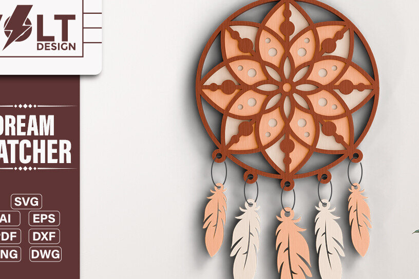 Intra απο ξύλο plywood 3mm-4mm πάχος 3d Dream Catchers Layered Cut File Δίασταση 20x30 cm INTRAFABR-101278139