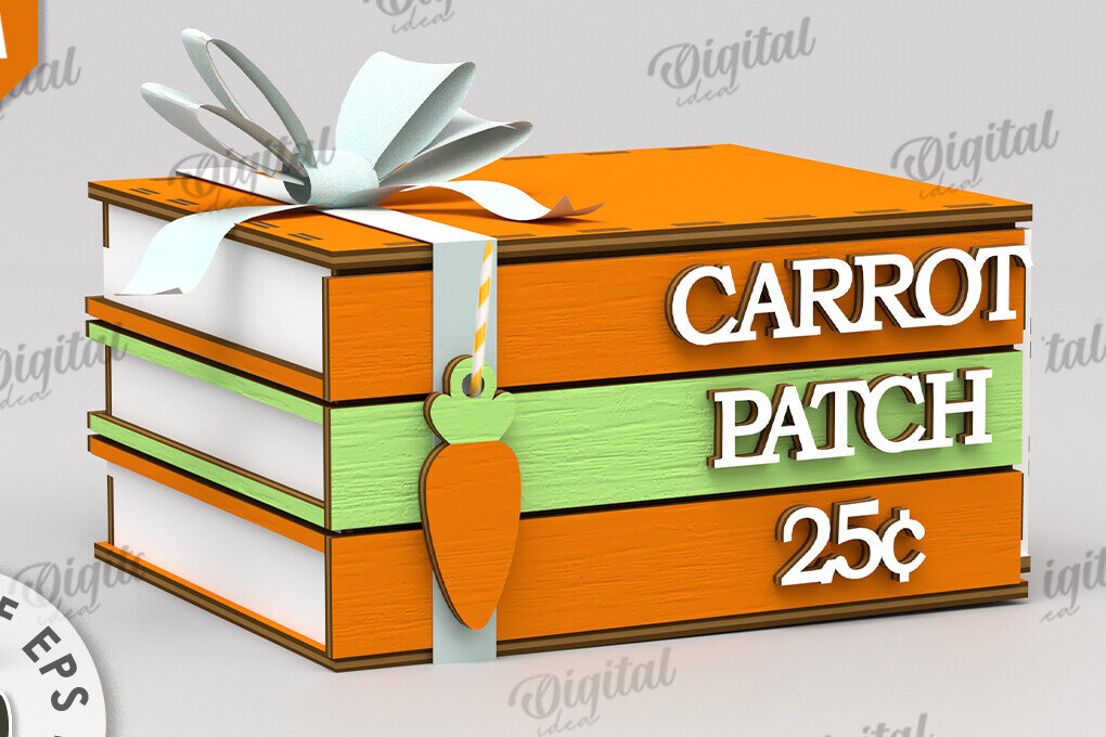 Σετ των 2 Intra απο ξύλο plywood 3mm-4mm πάχος Τρισδιάστατο πασχαλινό κουτί με λέιζερ. Στοιβαγμένα βιβλία Δίασταση 15x15 cm INTRAFABR-116496486