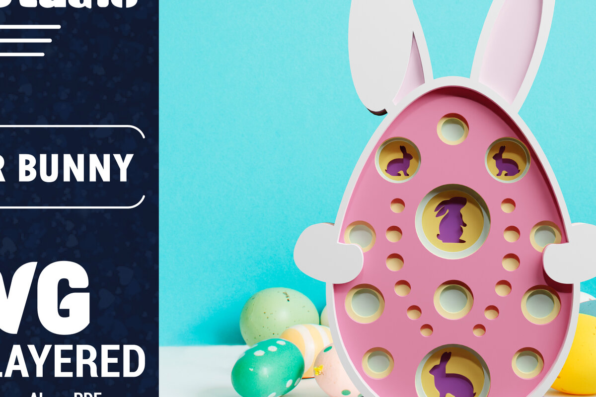 Intra απο ξύλο plywood 3mm-4mm πάχος 3D Πασχαλινό λαγουδάκι με πολυστρωματικό χαρτί κοπής Δίασταση 1200x1200 cm INTRAFABR-61851772