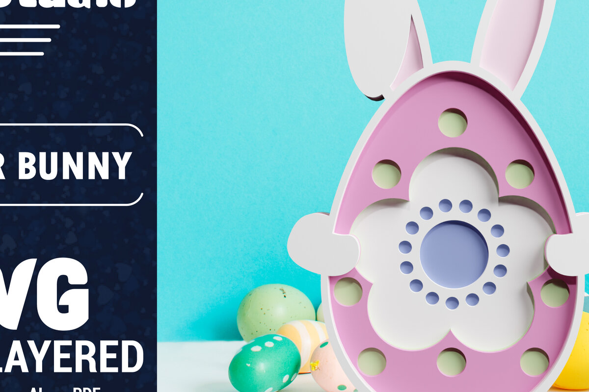 Intra απο ξύλο plywood 3mm-4mm πάχος 3D Πασχαλινό λαγουδάκι με πολυστρωματικό χαρτί κοπής Δίασταση 1200x1200 cm INTRAFABR-61851789