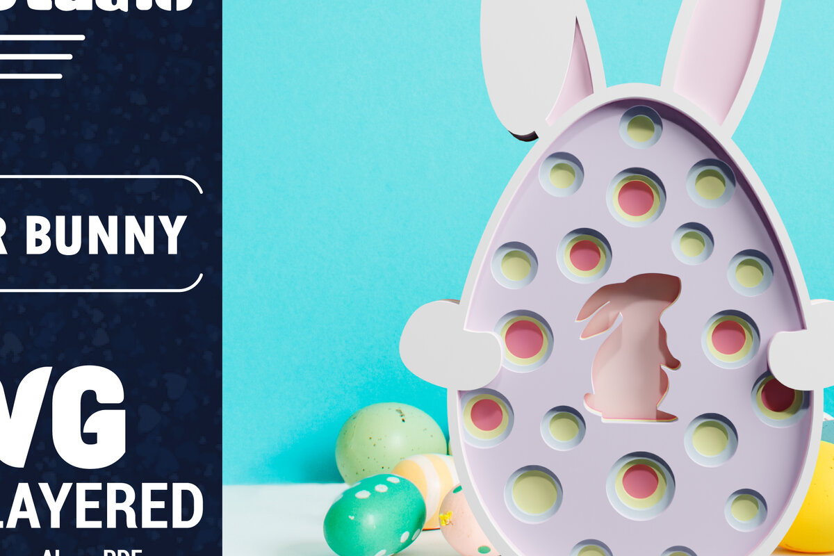 Σετ των 2 Intra απο ξύλο plywood 3mm-4mm πάχος 3D Πασχαλινό λαγουδάκι με πολυστρωματικό χαρτί κοπής Δίασταση 1200x1200 cm INTRAFABR-61851818