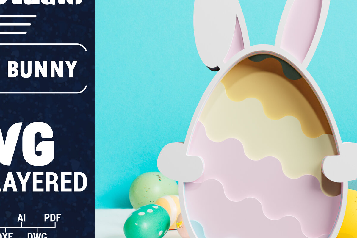 Intra απο ξύλο plywood 3mm-4mm πάχος 3D Πασχαλινό λαγουδάκι με πολυστρωματικό χαρτί κοπής Δίασταση 1200x1200 cm INTRAFABR-61851618