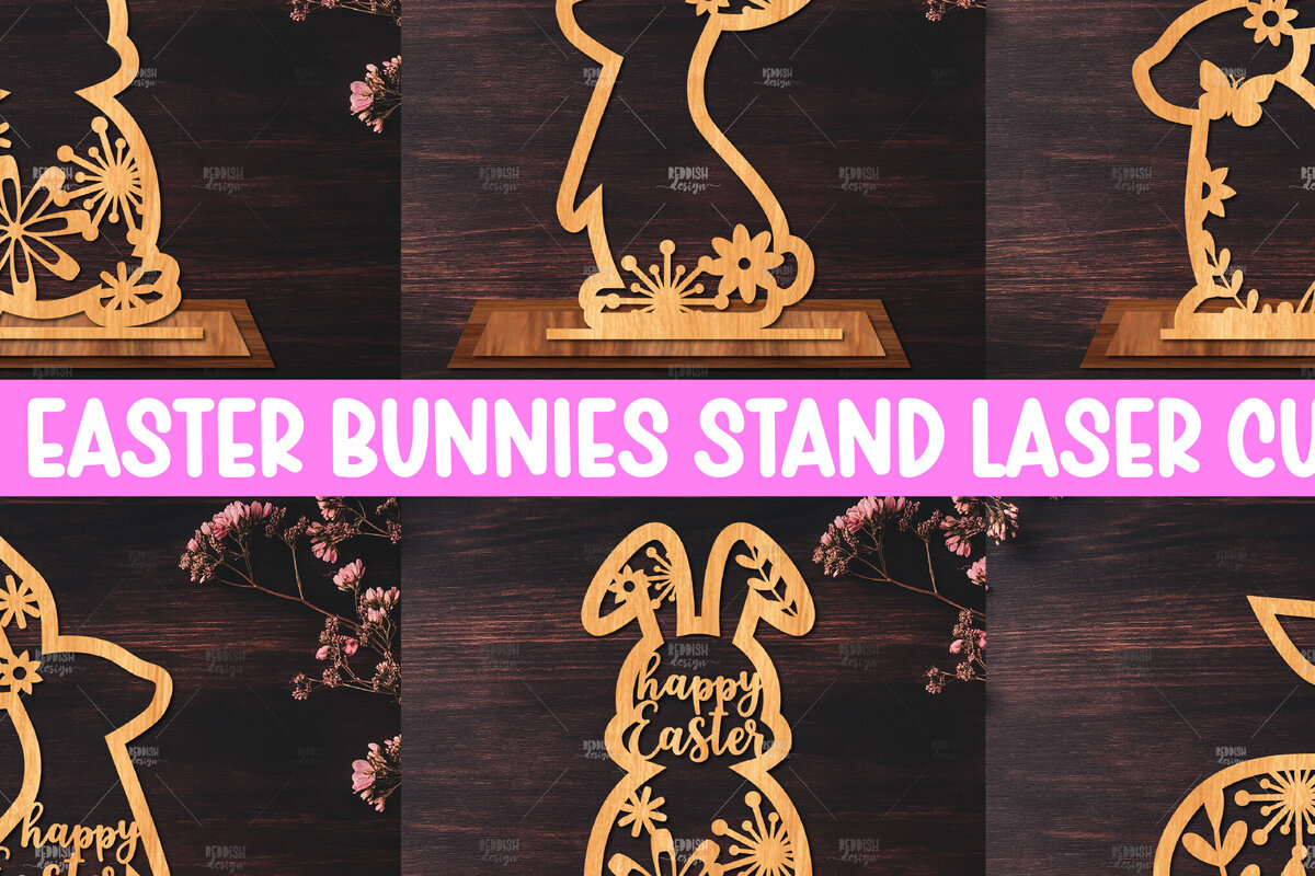 Σετ των 2 Intra απο ξύλο plywood 3mm-4mm πάχος Τρισδιάστατη για πασχαλινό λαγουδάκι Δίασταση 15x15 cm INTRAFABR-116668804