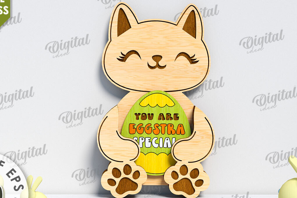 Σετ των 2 Intra απο ξύλο plywood 3mm-4mm πάχος 3D Πασχαλινή . Πασχαλινή διακόσμηση Δίασταση 15x15 cm INTRAFABR-117701294