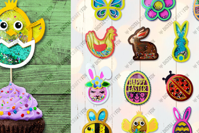 Σετ των 2 Intra απο ξύλο plywood 3mm-4mm πάχος σέικερ για πασχαλινό κομφετί 3D Δίασταση 15x15 cm INTRAFABR-28943408