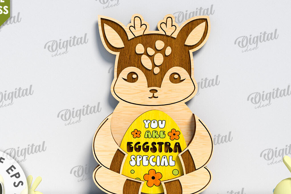 Σετ των 2 Intra απο ξύλο plywood 3mm-4mm πάχος Τρισδιάστατη για το Πάσχα. Πασχαλινή διακόσμηση Δίασταση 15x15 cm INTRAFABR-117701059