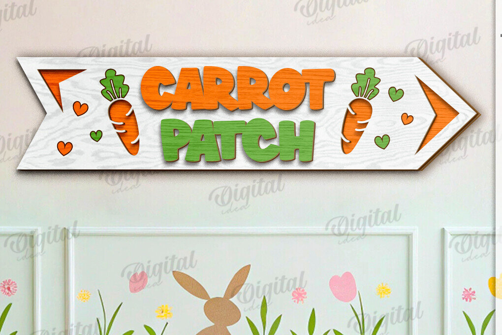 Σετ των 2 Intra απο ξύλο plywood 3mm-4mm πάχος τρισδιάστατης πασχαλινής κατευθυντικής πινακίδας Δίασταση 15x15 cm INTRAFABR-118208144