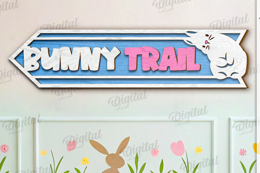 Σετ των 2 Intra απο ξύλο plywood 3mm-4mm πάχος τρισδιάστατης πασχαλινής κατευθυντικής πινακίδας Δίασταση 15x15 cm INTRAFABR-118208262