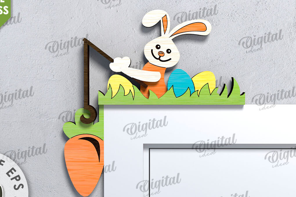 Σετ των 2 Intra απο ξύλο plywood 3mm-4mm πάχος Τρισδιάστατη γωνιακή Πασχαλινή πόρτα Δίασταση 15x15 cm INTRAFABR-115494568