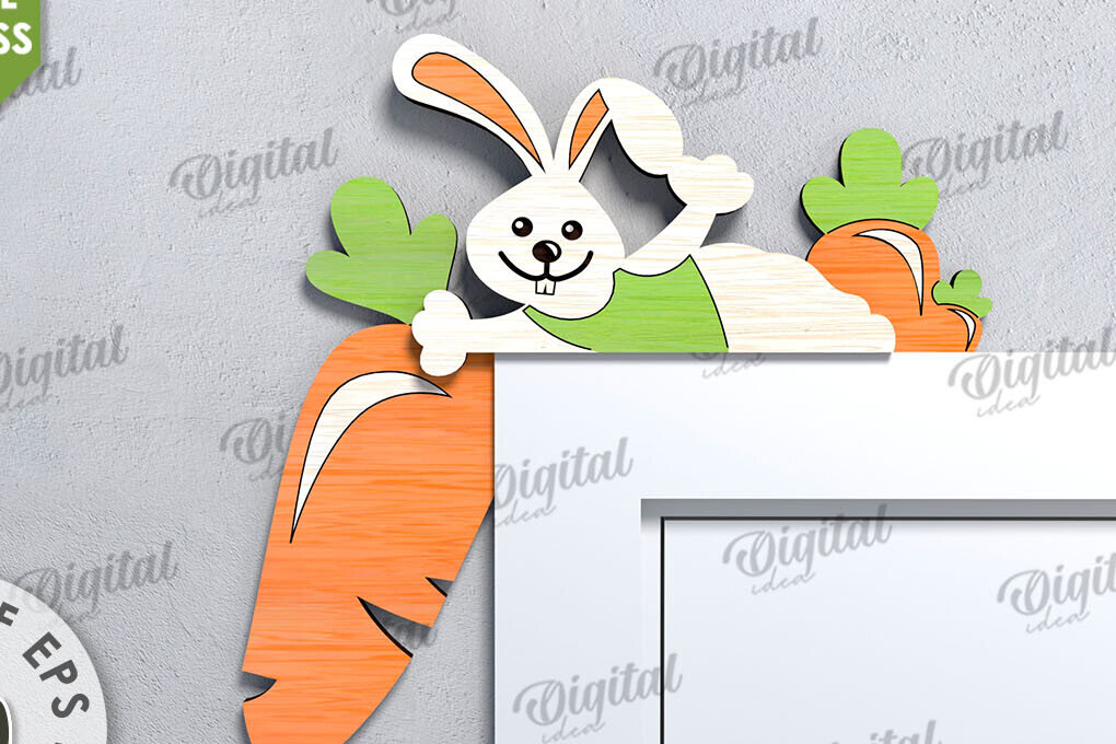 Σετ των 2 Intra απο ξύλο plywood 3mm-4mm πάχος Τρισδιάστατη γωνιακή Πασχαλινή πόρτα Δίασταση 15x15 cm INTRAFABR-115494162