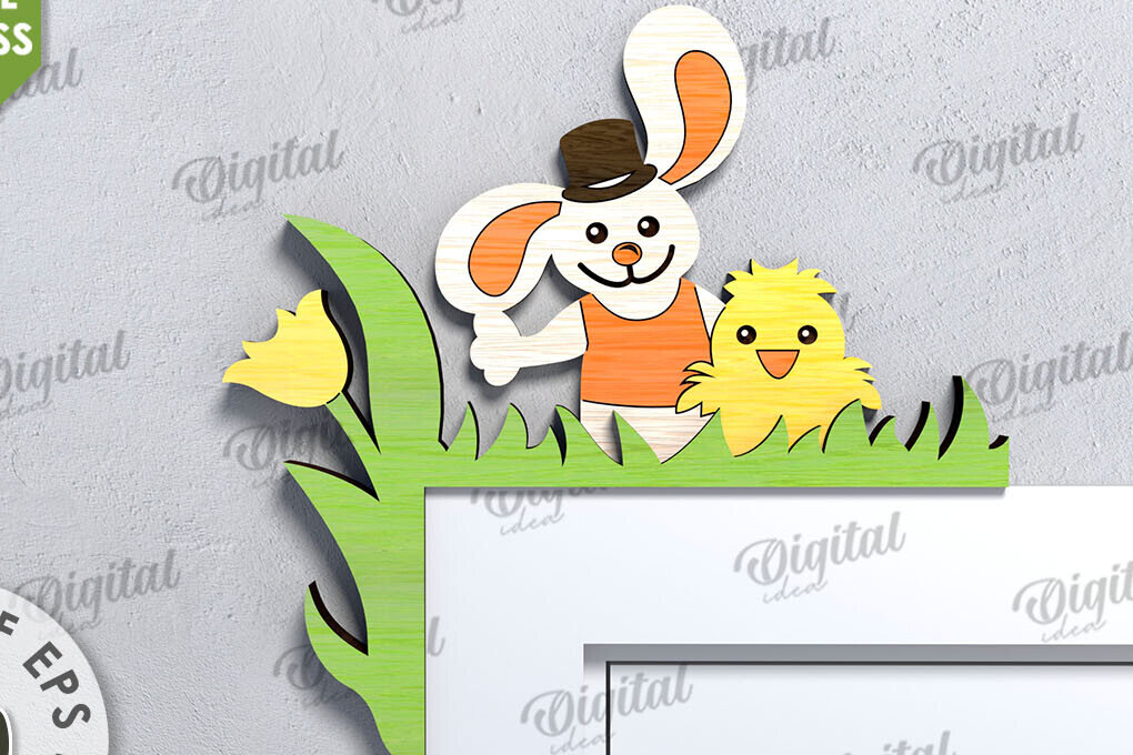 Σετ των 3 Intra απο ξύλο plywood 3mm-4mm πάχος Τρισδιάστατη γωνιακή Πασχαλινή πόρτα Δίασταση 15x15 cm INTRAFABR-115494215