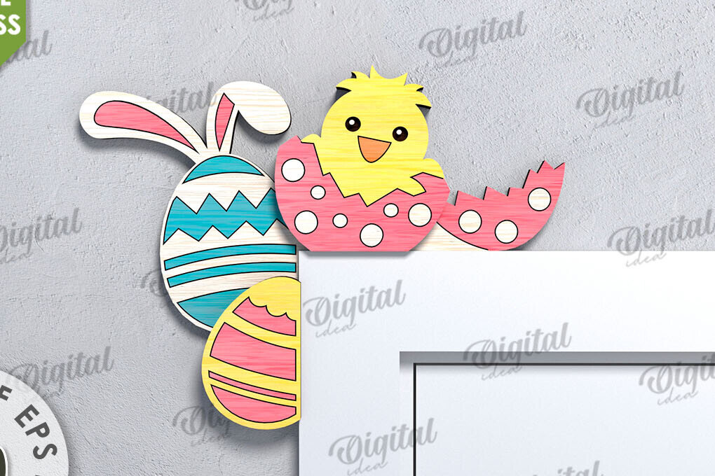 Intra απο ξύλο plywood 3mm-4mm πάχος Τρισδιάστατη γωνιακή Πασχαλινή πόρτα Δίασταση 15x15 cm INTRAFABR-115494346