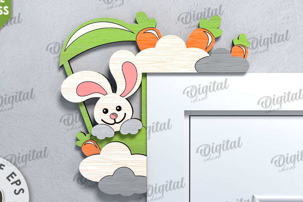 Σετ των 3 Intra απο ξύλο plywood 3mm-4mm πάχος Τρισδιάστατη γωνιακή Πασχαλινή πόρτα Δίασταση 15x15 cm INTRAFABR-115493878