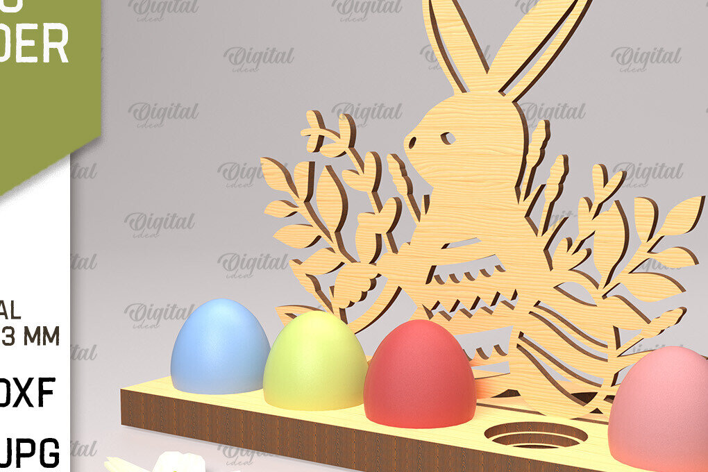 Σετ των 2 Intra απο ξύλο plywood 3mm-4mm πάχος Τρισδιάστατη θήκη πασχαλινών αυγών Δίασταση 15x15 cm INTRAFABR-89288071