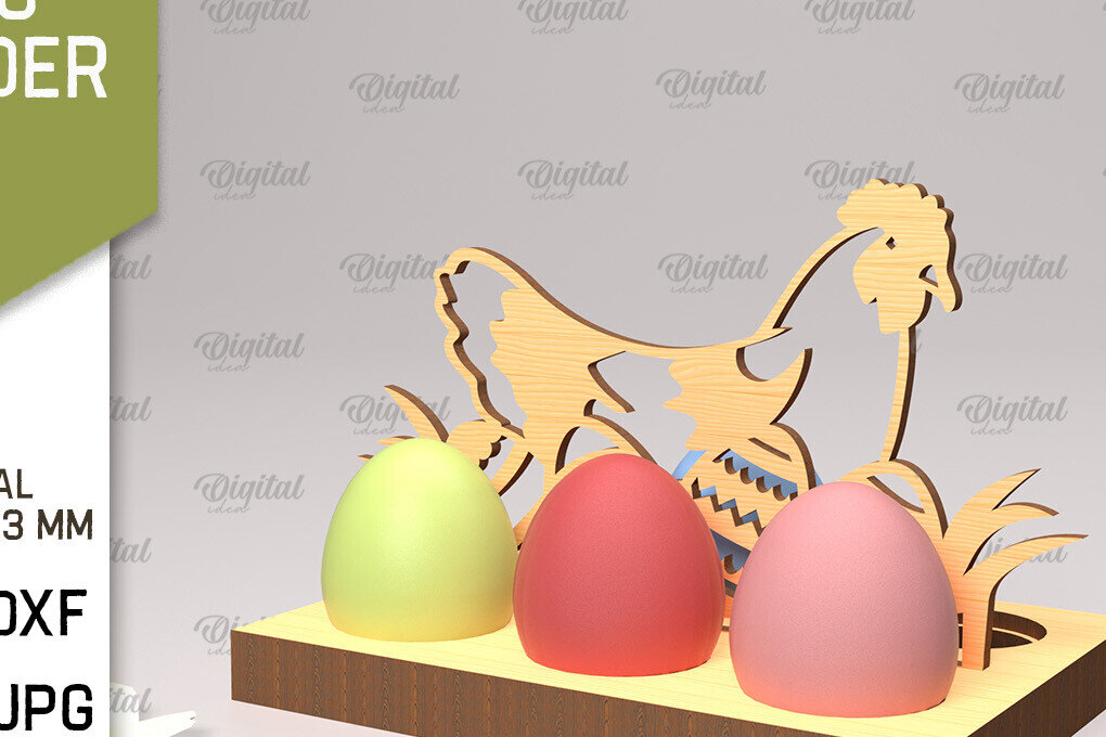 Σετ των 2 Intra απο ξύλο plywood 3mm-4mm πάχος Τρισδιάστατη θήκη πασχαλινών αυγών Δίασταση 15x15 cm INTRAFABR-89288208