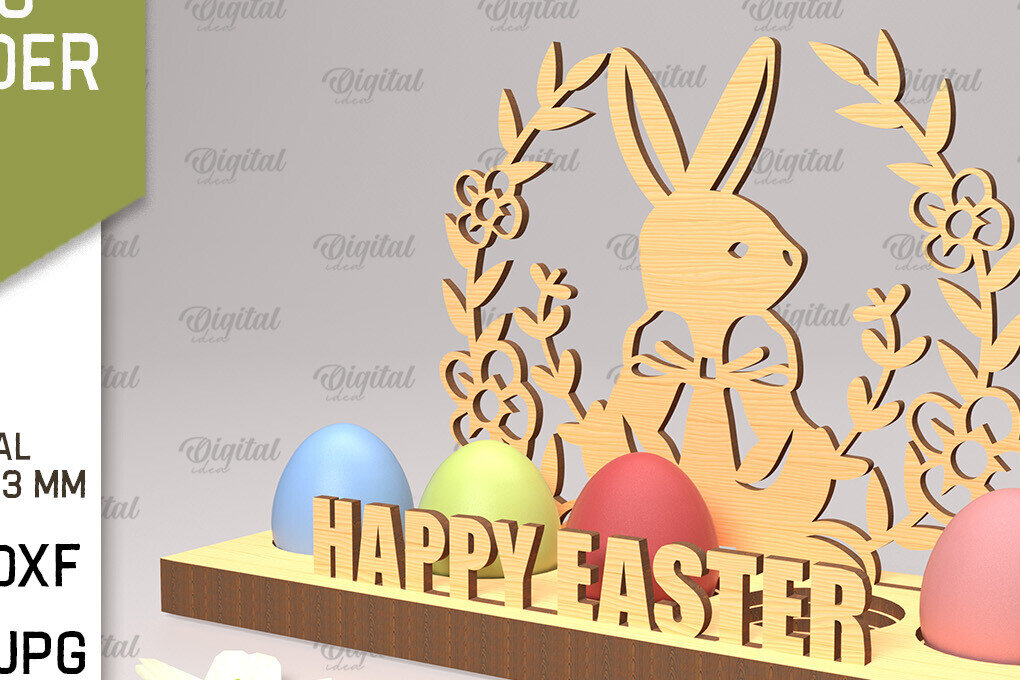 Σετ των 2 Intra απο ξύλο plywood 3mm-4mm πάχος Τρισδιάστατη θήκη πασχαλινών αυγών Δίασταση 15x15 cm INTRAFABR-89288272