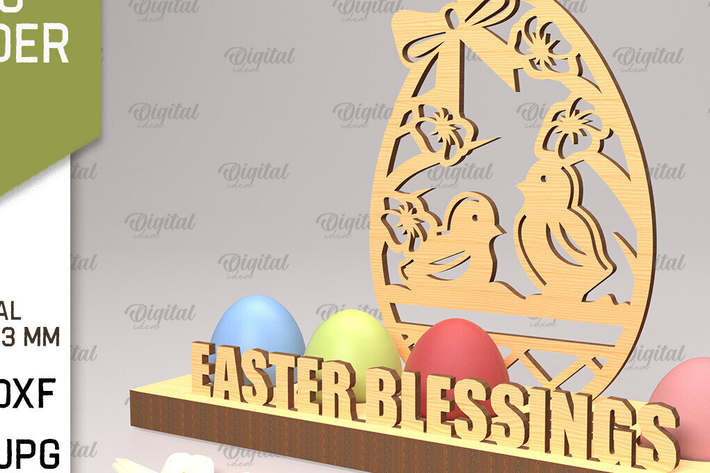 Σετ των 3 Intra απο ξύλο plywood 3mm-4mm πάχος Τρισδιάστατη θήκη πασχαλινών αυγών Δίασταση 15x15 cm INTRAFABR-89288610