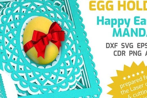 Σετ των 2 Intra απο ξύλο plywood 3mm-4mm πάχος 3D Πασχαλινή Αυγοθήκη με στρώσεις MANDALA Δίασταση 138x162 cm INTRAFABR-89452020