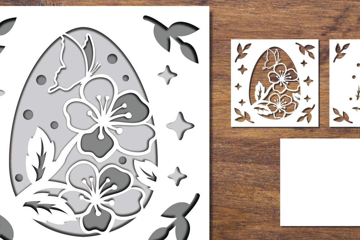 Σετ των 3 Intra απο ξύλο plywood 3mm-4mm πάχος 3D Papercut με στρώσεις Πασχαλινών αυγών 10 Δίασταση 15x15 cm INTRAFABR-91774620