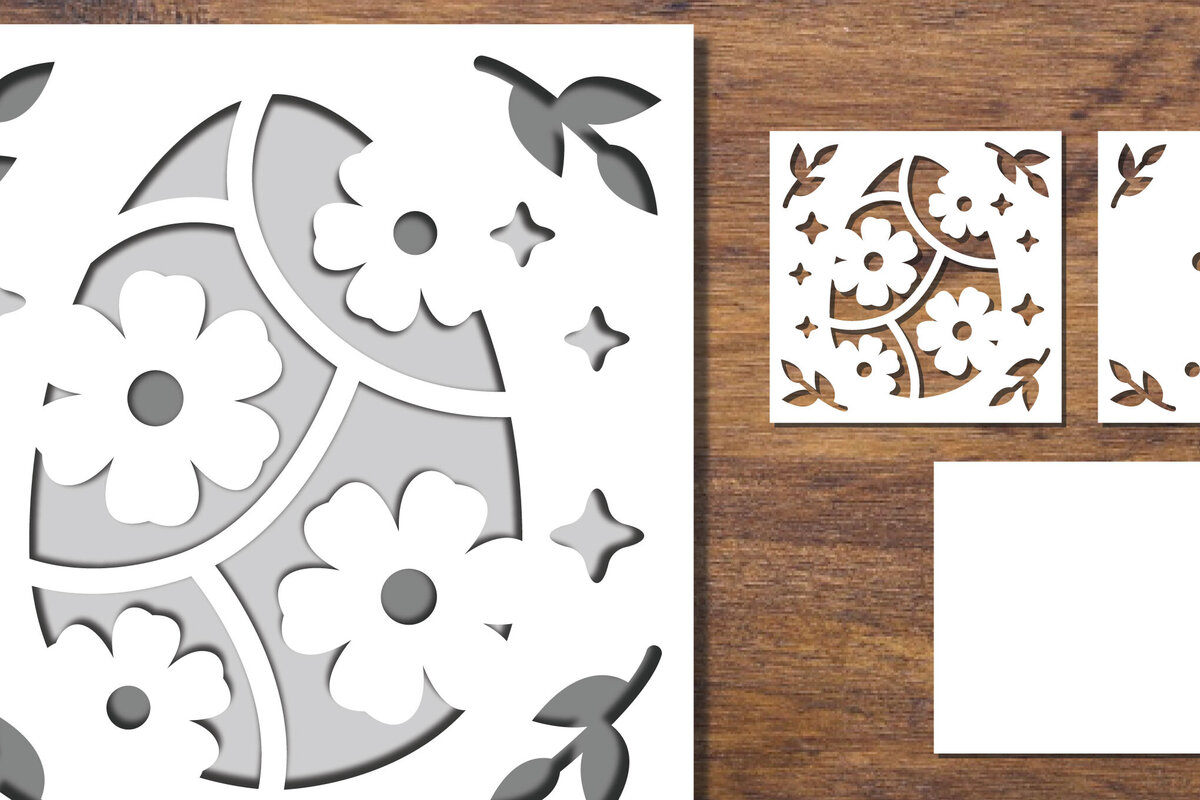 Σετ των 2 Intra απο ξύλο plywood 3mm-4mm πάχος 3D Papercut με στρώσεις πασχαλινών αυγών 3 Δίασταση 15x15 cm INTRAFABR-91774164