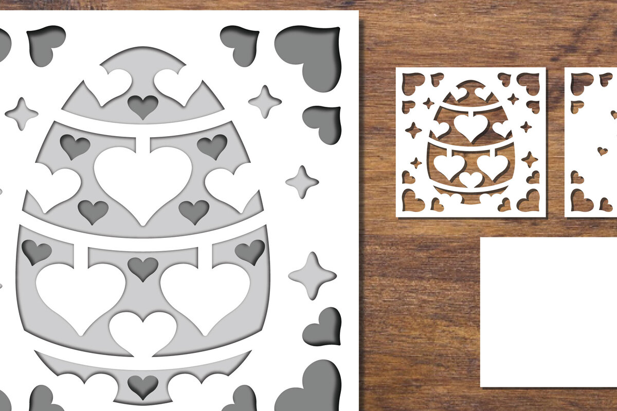 Σετ των 2 Intra απο ξύλο plywood 3mm-4mm πάχος 3D Papercut με στρώσεις πασχαλινών αυγών 5 Δίασταση 15x15 cm INTRAFABR-91774318