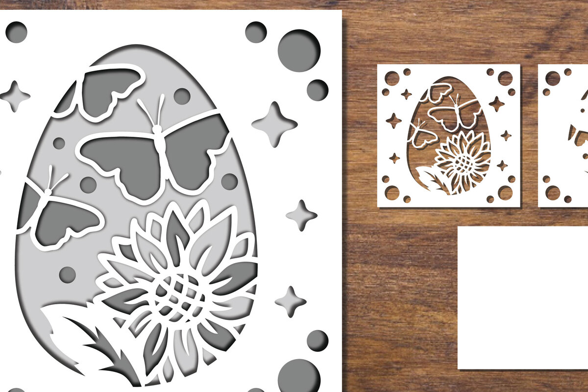 Σετ των 2 Intra απο ξύλο plywood 3mm-4mm πάχος 3D Papercut με στρώσεις πασχαλινών αυγών 9 Δίασταση 15x15 cm INTRAFABR-91774495