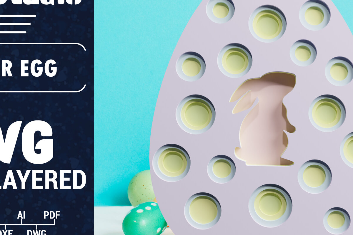 Σετ των 2 Intra απο ξύλο plywood 3mm-4mm πάχος 3D Πασχαλινό αυγό πολλαπλών στρώσεων χαρτί κοπής Δίασταση 1200x1200 cm INTRAFABR-61851649