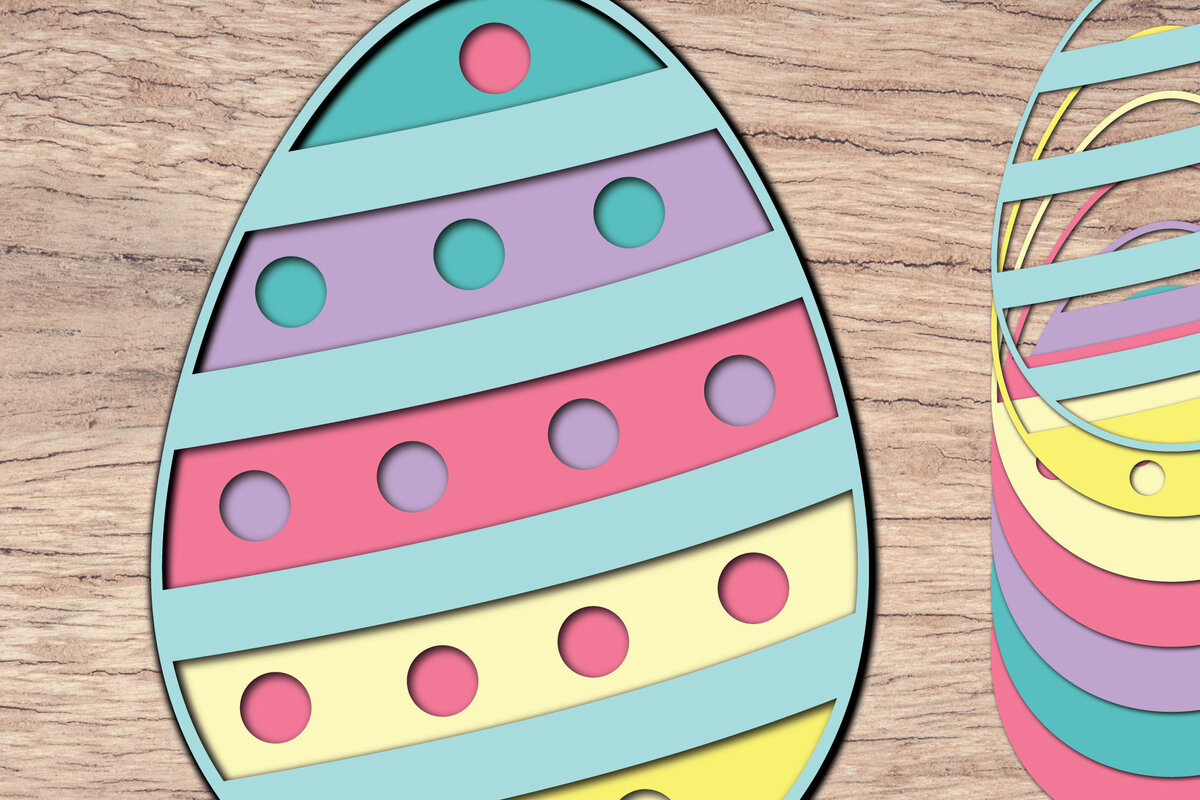 Σετ των 2 Intra απο ξύλο plywood 3mm-4mm πάχος 3D Πασχαλινό αυγό πολλαπλών στρώσεων χαρτί κοπής Δίασταση 1200x1200 cm INTRAFABR-61553564