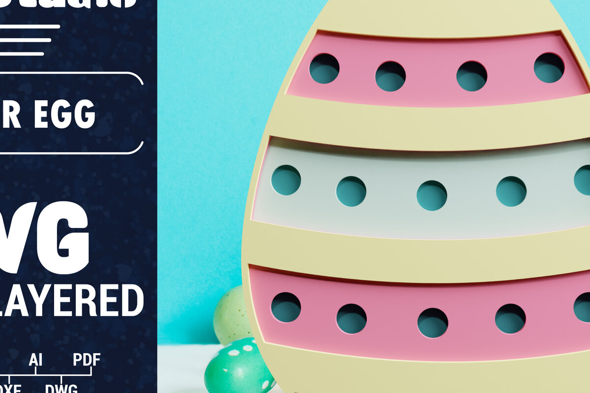 Σετ των 2 Intra απο ξύλο plywood 3mm-4mm πάχος 3D Πασχαλινό αυγό πολλαπλών στρώσεων χαρτί κοπής Δίασταση 1200x1200 cm INTRAFABR-61851641