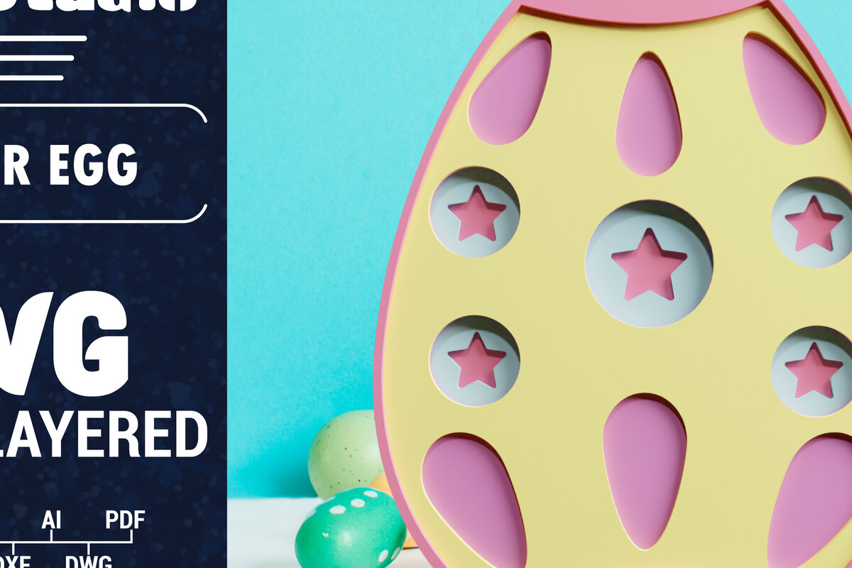 Σετ των 2 Intra απο ξύλο plywood 3mm-4mm πάχος 3D Πασχαλινό αυγό πολλαπλών στρώσεων χαρτί κοπής Δίασταση 1200x1200 cm INTRAFABR-61553492