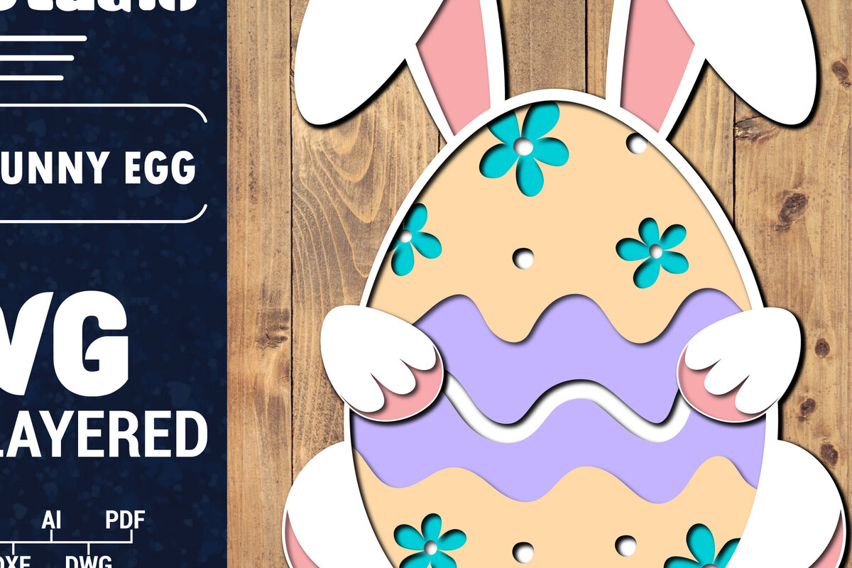 Σετ των 2 Intra απο ξύλο plywood 3mm-4mm πάχος 3D Πασχαλινό αυγό Πολυστρωματικό PaperCut 11 Δίασταση 1500x1500 cm INTRAFABR-91165989