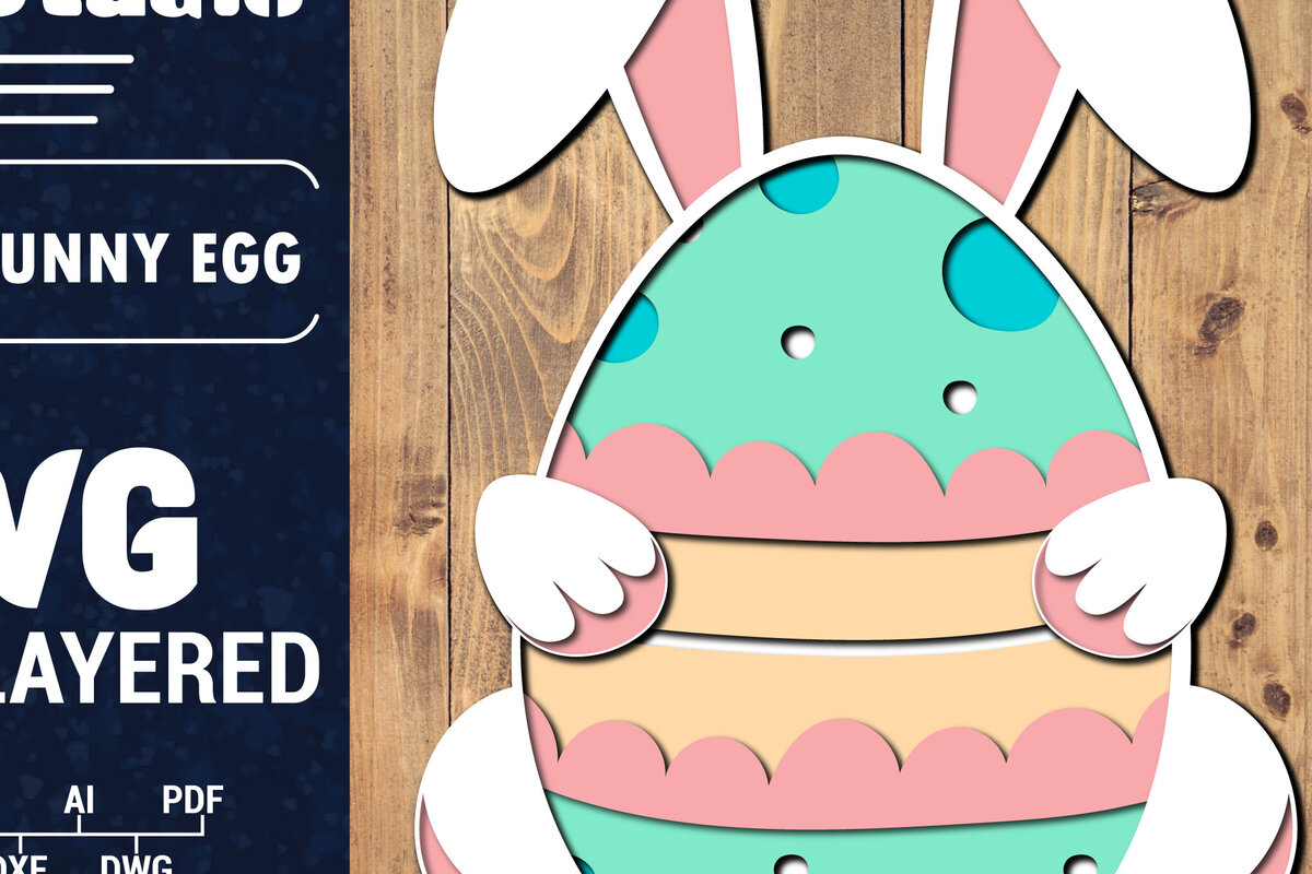 Σετ των 2 Intra απο ξύλο plywood 3mm-4mm πάχος 3D Πασχαλινό αυγό Πολυστρωματικό PaperCut 14 Δίασταση 1500x1500 cm INTRAFABR-91166004