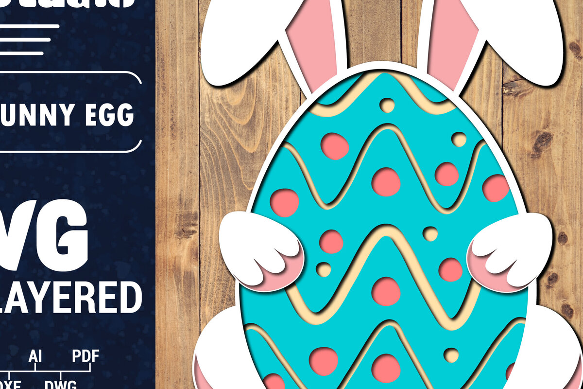 Σετ των 2 Intra απο ξύλο plywood 3mm-4mm πάχος 3D Πασχαλινό Αυγό Πολυστρωματικό PaperCut 15 Δίασταση 1500x1500 cm INTRAFABR-91166006