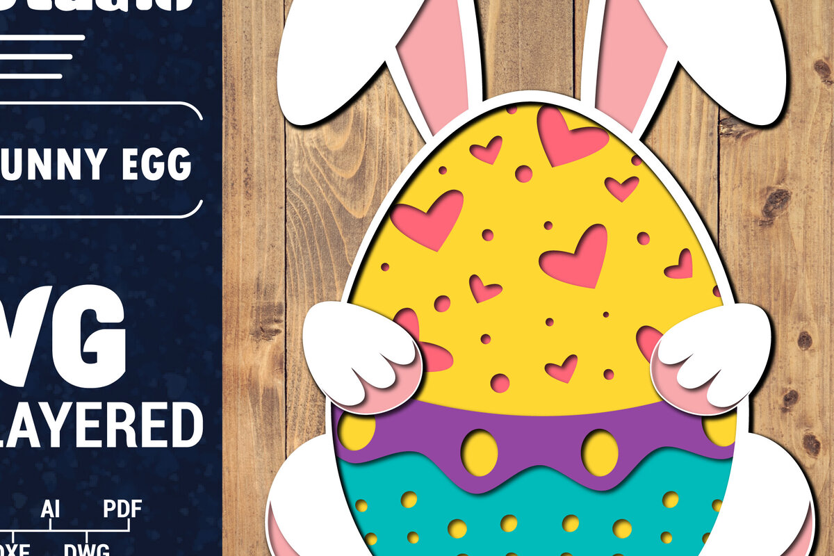 Σετ των 2 Intra απο ξύλο plywood 3mm-4mm πάχος 3D Πασχαλινό αυγό πολλαπλών στρώσεων PaperCut 22 Δίασταση 1500x1500 cm INTRAFABR-91198552