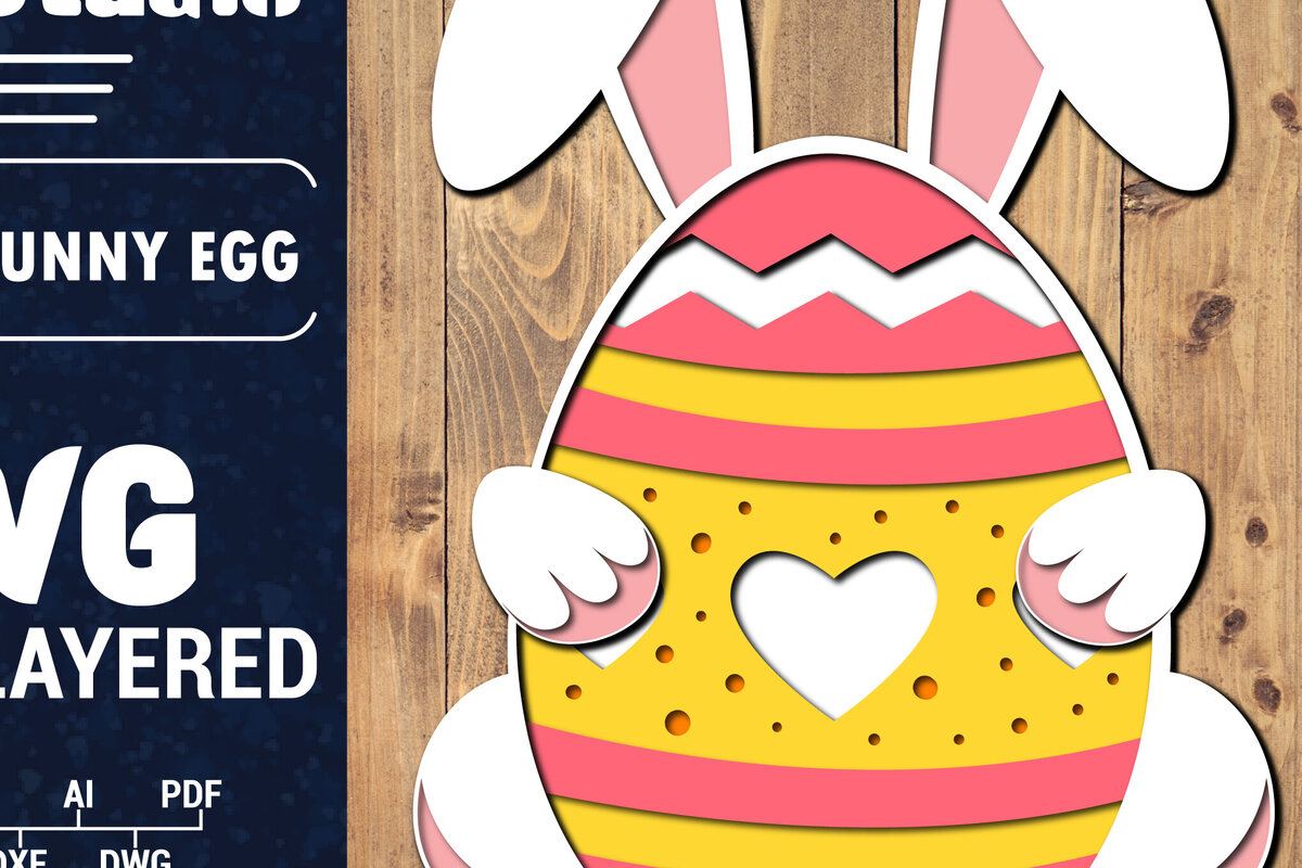 Σετ των 2 Intra απο ξύλο plywood 3mm-4mm πάχος 3D Πασχαλινό αυγό πολλαπλών στρώσεων PaperCut 23 Δίασταση 1500x1500 cm INTRAFABR-91198555