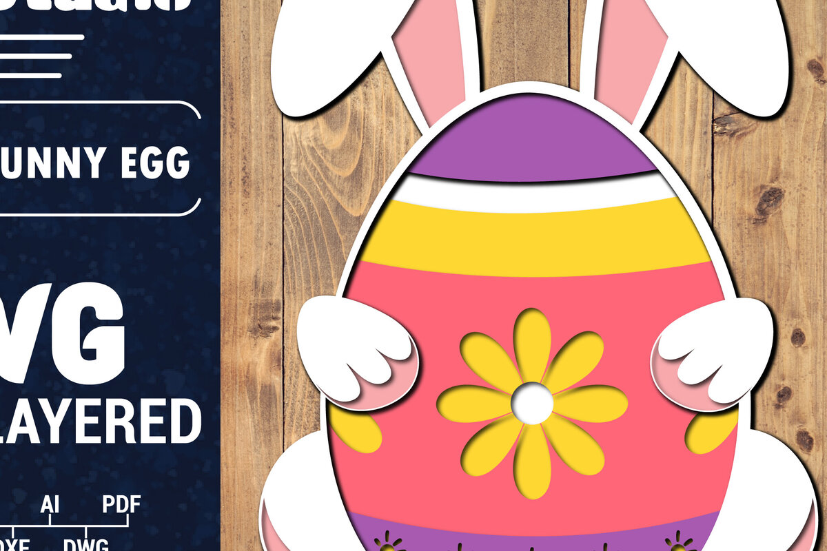 Σετ των 2 Intra απο ξύλο plywood 3mm-4mm πάχος 3D Πασχαλινό αυγό πολλαπλών στρώσεων PaperCut 26 Δίασταση 1500x1500 cm INTRAFABR-91198570