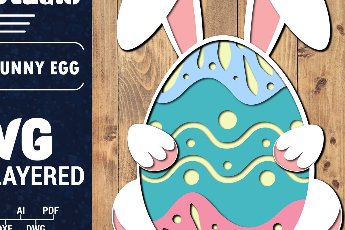 Σετ των 2 Intra απο ξύλο plywood 3mm-4mm πάχος 3D Πασχαλινό αυγό πολλαπλών στρώσεων PaperCut Δίασταση 1500x1500 cm INTRAFABR-91113538