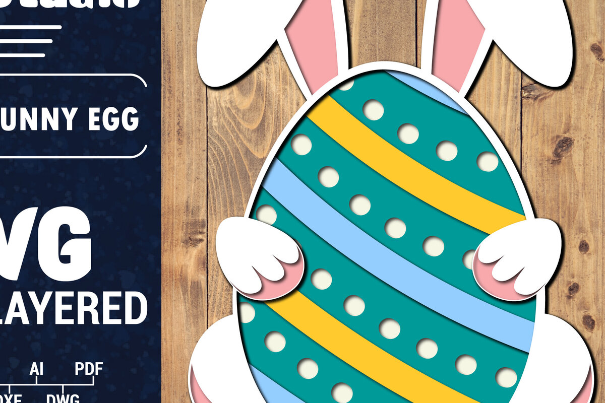 Σετ των 2 Intra απο ξύλο plywood 3mm-4mm πάχος 3D Πασχαλινό Αυγό Πολυστρωματικό PaperCut 32 Δίασταση 1500x1500 cm INTRAFABR-91198622