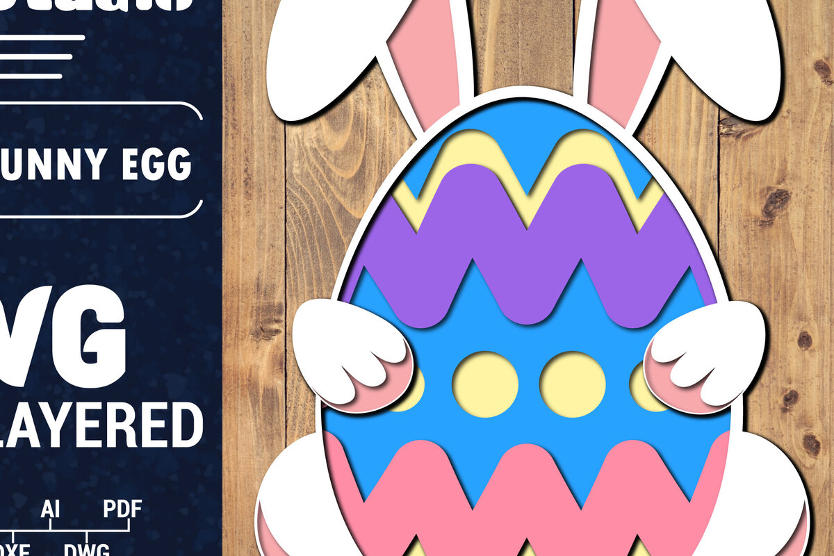 Σετ των 2 Intra απο ξύλο plywood 3mm-4mm πάχος 3D Πασχαλινό αυγό πολλαπλών στρώσεων PaperCut 33 Δίασταση 1500x1500 cm INTRAFABR-91286472