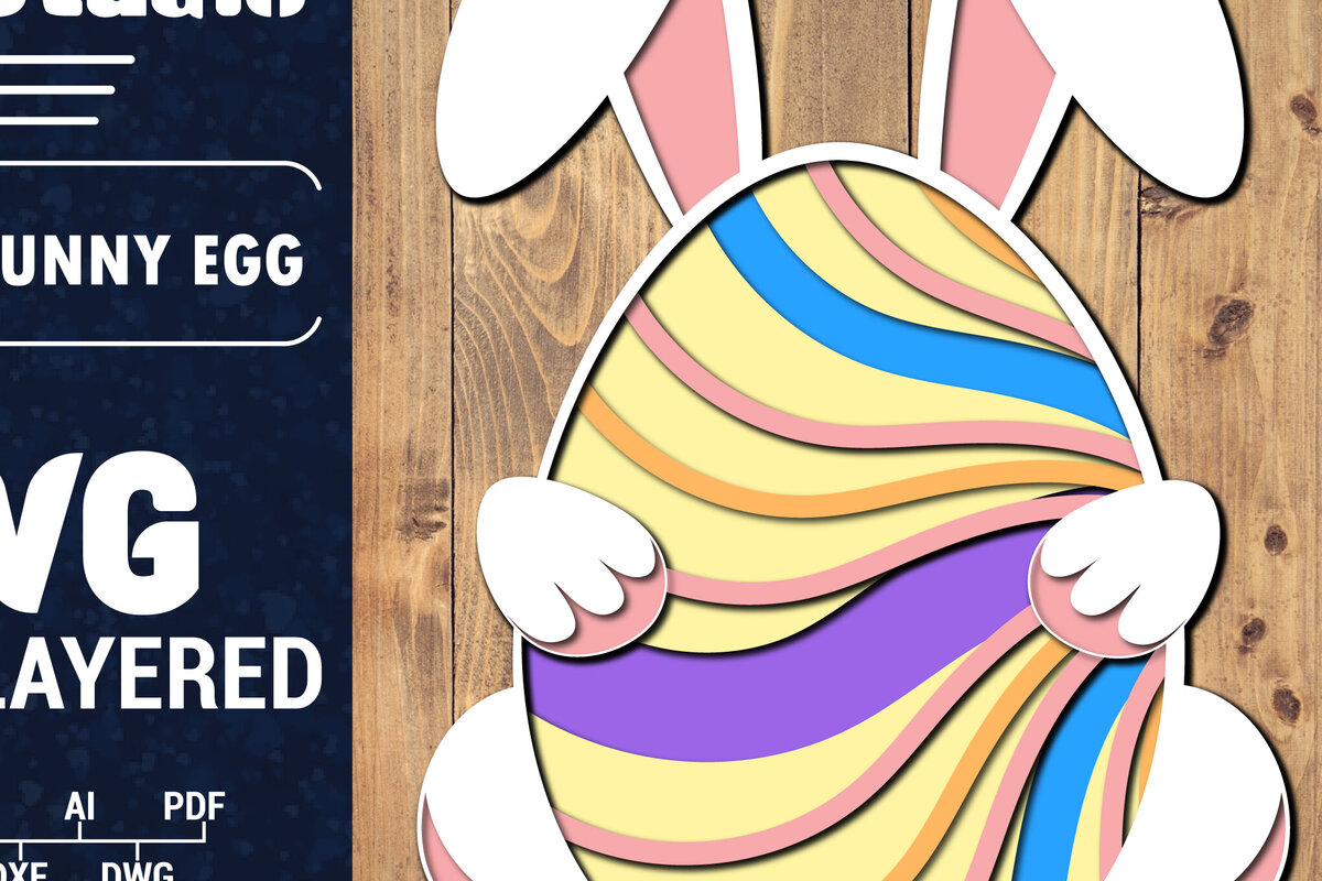 Σετ των 2 Intra απο ξύλο plywood 3mm-4mm πάχος 3D Πασχαλινό αυγό πολλαπλών στρώσεων PaperCut 36 Δίασταση 1500x1500 cm INTRAFABR-91286494