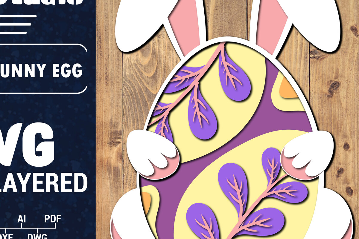 Σετ των 2 Intra απο ξύλο plywood 3mm-4mm πάχος 3D Πασχαλινό αυγό πολλαπλών στρώσεων PaperCut 38 Δίασταση 1500x1500 cm INTRAFABR-91286528