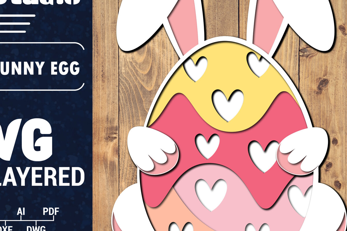 Σετ των 2 Intra απο ξύλο plywood 3mm-4mm πάχος 3D Πασχαλινό αυγό πολλαπλών στρώσεων PaperCut 39 Δίασταση 1500x1500 cm INTRAFABR-91286548