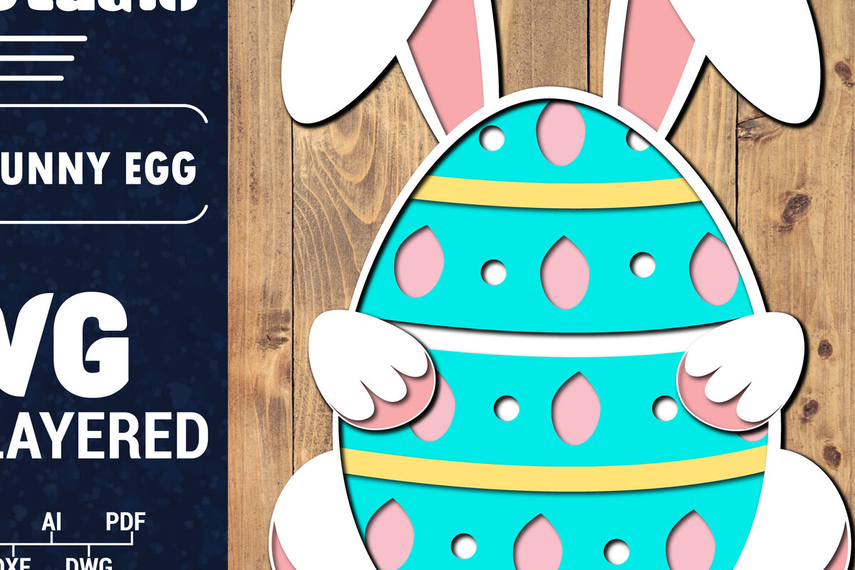 Σετ των 2 Intra απο ξύλο plywood 3mm-4mm πάχος 3D Πασχαλινό αυγό πολλαπλών στρώσεων PaperCut 42 Δίασταση 1500x1500 cm INTRAFABR-91286620