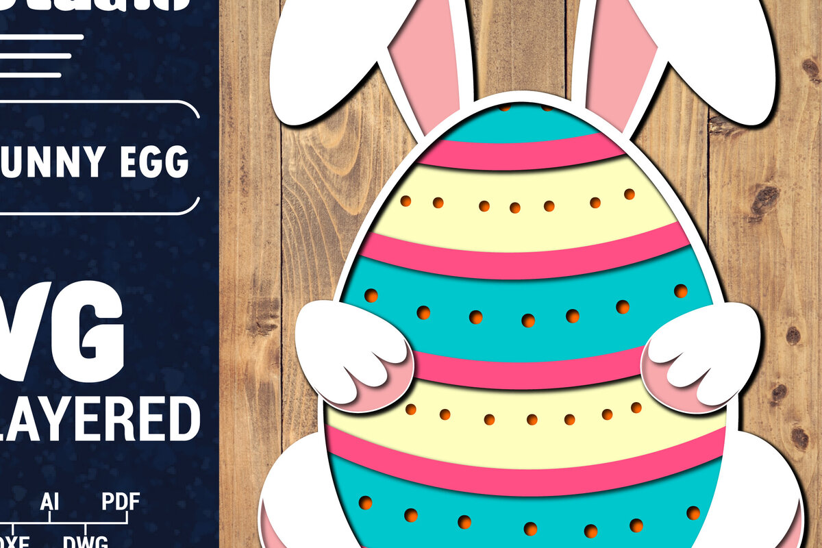 Σετ των 3 Intra απο ξύλο plywood 3mm-4mm πάχος 3D Πασχαλινό αυγό πολλαπλών στρώσεων PaperCut 47 Δίασταση 1500x1500 cm INTRAFABR-91286670